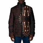 Dashiki and Polynesian Pattern Padded Jacket Afro Pacific Culture Red Version