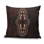 Dashiki and Polynesian Pattern Pillow Cover Afro Pacific Culture Red Version