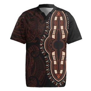 Dashiki and Polynesian Pattern Rugby Jersey Afro Pacific Culture Red Version