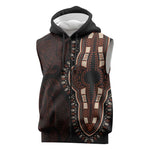 Dashiki and Polynesian Pattern Sleeveless Zip Hoodie Afro Pacific Culture Red Version - African Pride