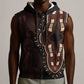 Dashiki and Polynesian Pattern Sleeveless Zip Hoodie Afro Pacific Culture Red Version - African Pride