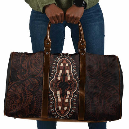 Dashiki and Polynesian Pattern Travel Bag Afro Pacific Culture Red Version
