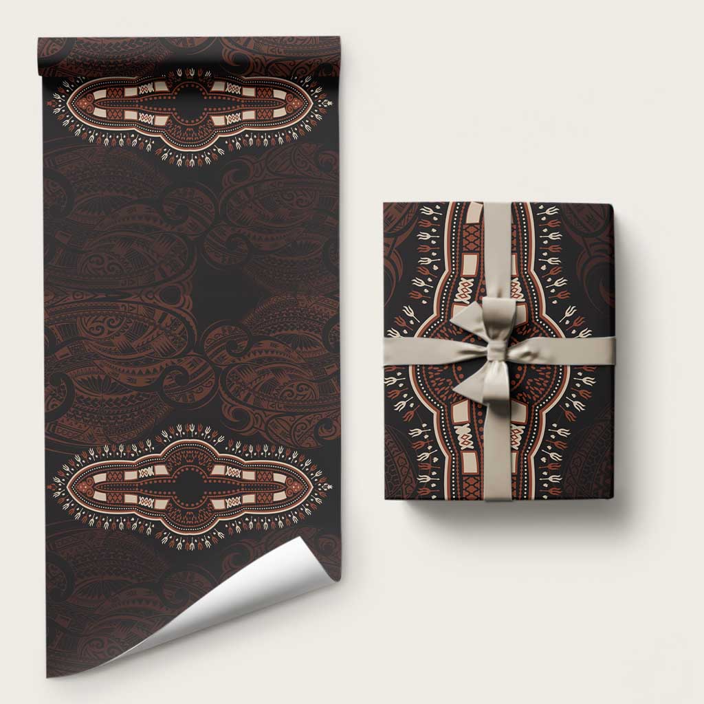 Dashiki and Polynesian Pattern Wrapping Paper Africa Pacific Culture Red Version - African Pride