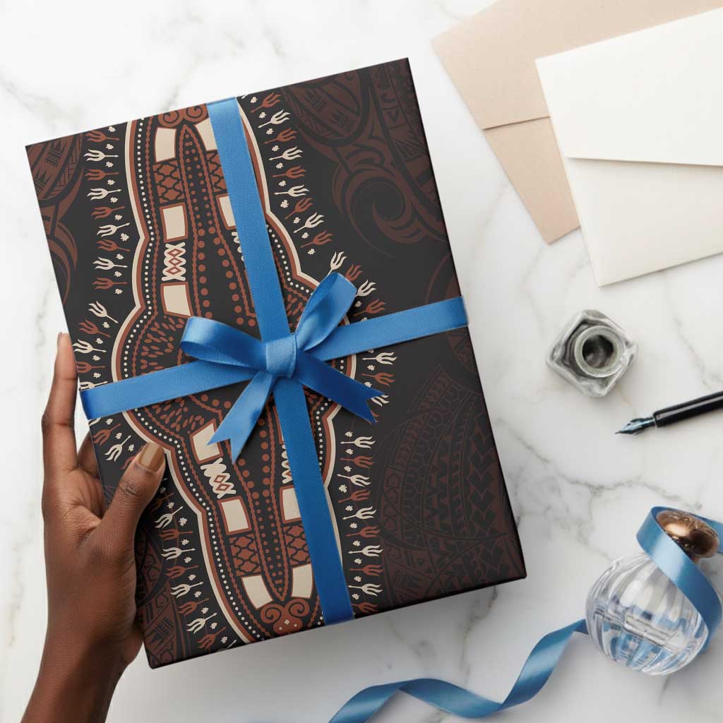 Dashiki and Polynesian Pattern Wrapping Paper Africa Pacific Culture Red Version - African Pride