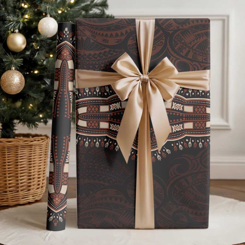 Dashiki and Polynesian Pattern Wrapping Paper Africa Pacific Culture Red Version - African Pride