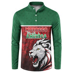 Custom Morocco Football Dream 2026 Button Sweatshirt Atlas Lions Journey To America