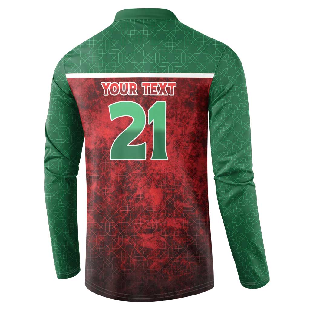Custom Morocco Football Dream 2026 Button Sweatshirt Atlas Lions Journey To America