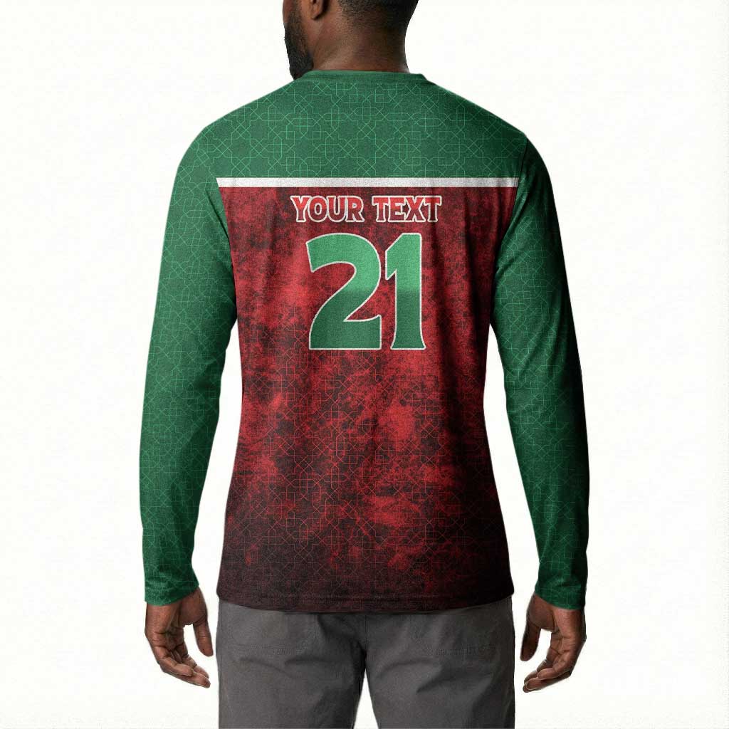 Custom Morocco Football Dream 2026 Button Sweatshirt Atlas Lions Journey To America