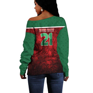 Custom Morocco Football Dream 2026 Off Shoulder Sweater Atlas Lions Journey To America
