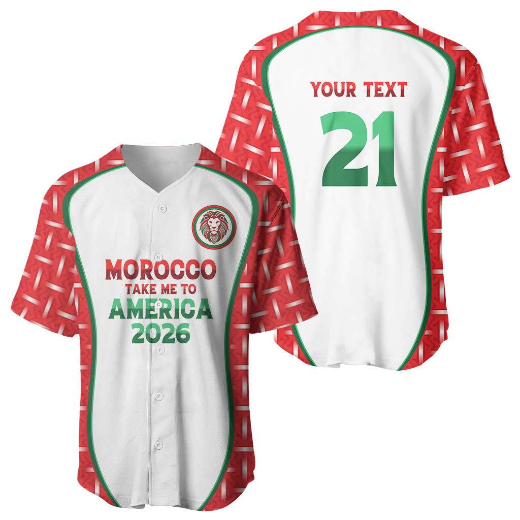 Custom Morocco Football Dream 2026 Baseball Jersey Take Me To America