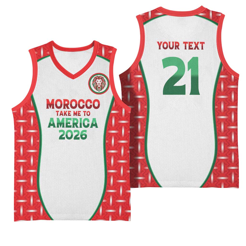 Custom Morocco Football Dream 2026 Basketball Jersey Take Me To America