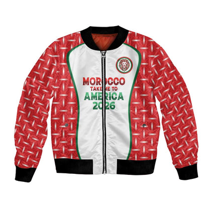 Custom Morocco Football Dream 2026 Bomber Jacket Take Me To America