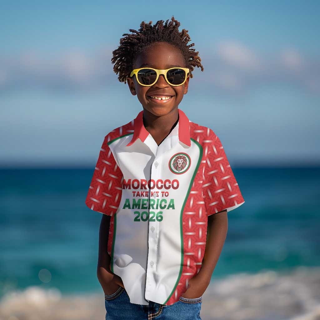 Custom Morocco Football Dream 2026 Kid Hawaiian Shirt Take Me To America