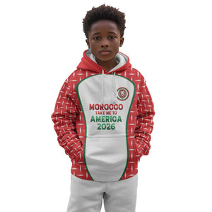 Custom Morocco Football Dream 2026 Kid Hoodie Take Me To America