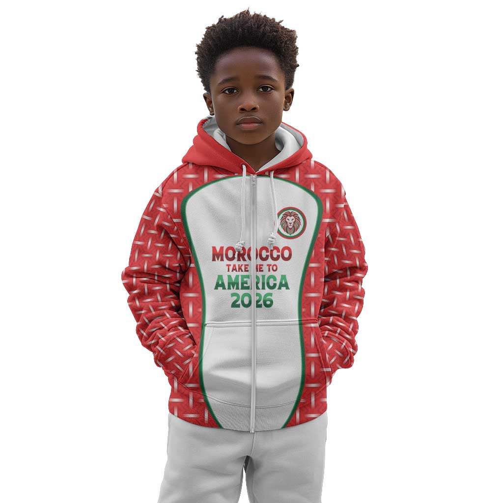 Custom Morocco Football Dream 2026 Kid Hoodie Take Me To America
