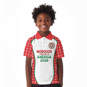 Custom Morocco Football Dream 2026 Kid Polo Shirt Take Me To America