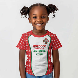 Custom Morocco Football Dream 2026 Kid T shirt Take Me To America