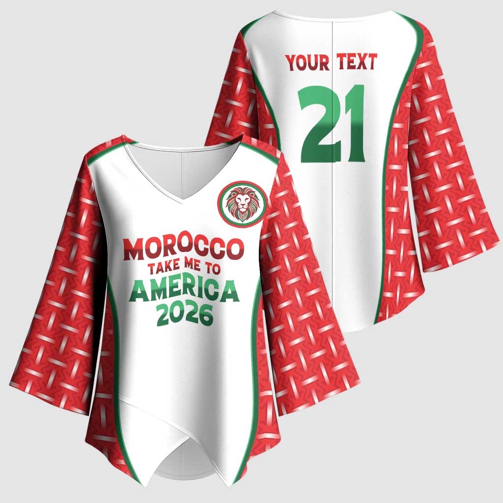 Custom Morocco Football Dream 2026 Kimono Sleeve Blouse Take Me To America