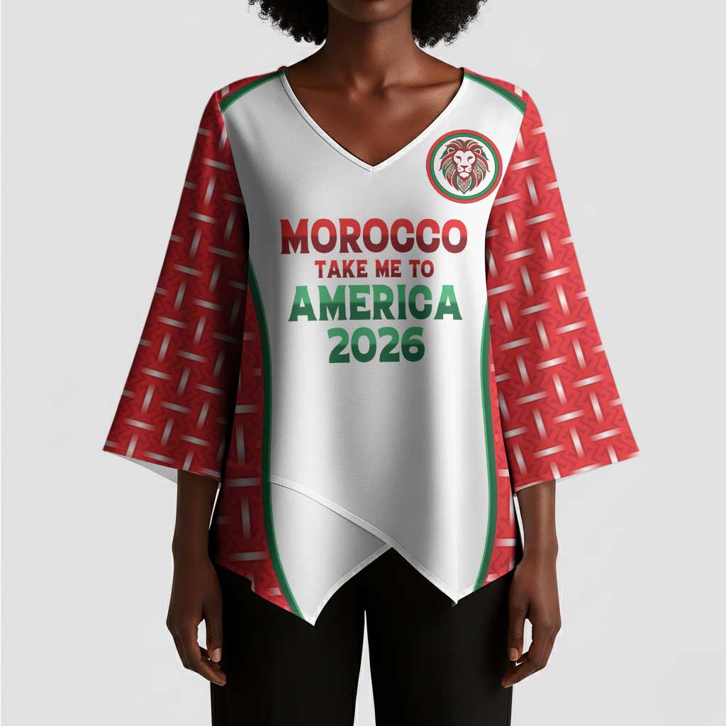 Custom Morocco Football Dream 2026 Kimono Sleeve Blouse Take Me To America