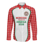 Custom Morocco Football Dream 2026 Long Sleeve Button Shirt Take Me To America