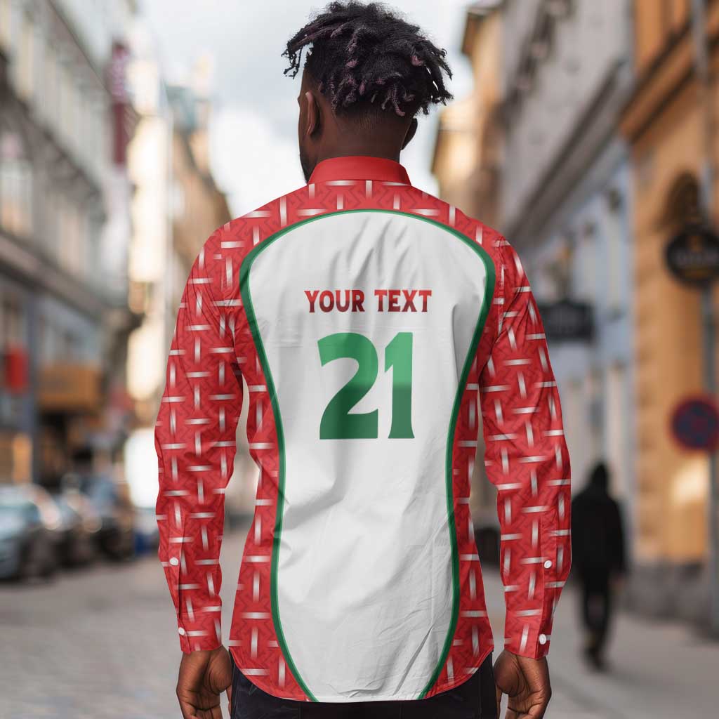Custom Morocco Football Dream 2026 Long Sleeve Button Shirt Take Me To America