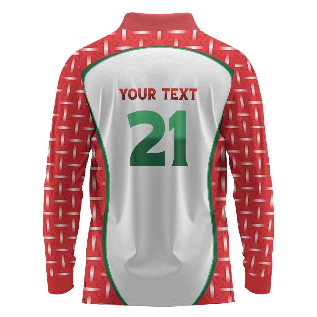 Custom Morocco Football Dream 2026 Long Sleeve Polo Shirt Take Me To America
