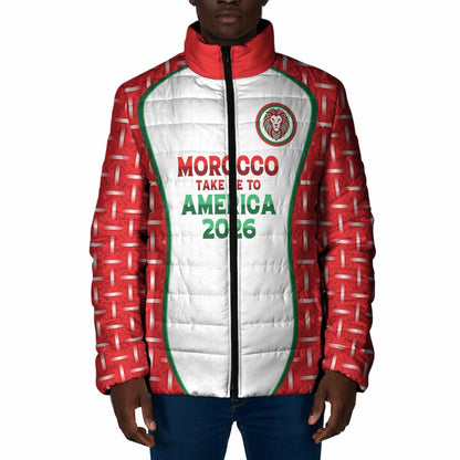 Custom Morocco Football Dream 2026 Padded Jacket Take Me To America