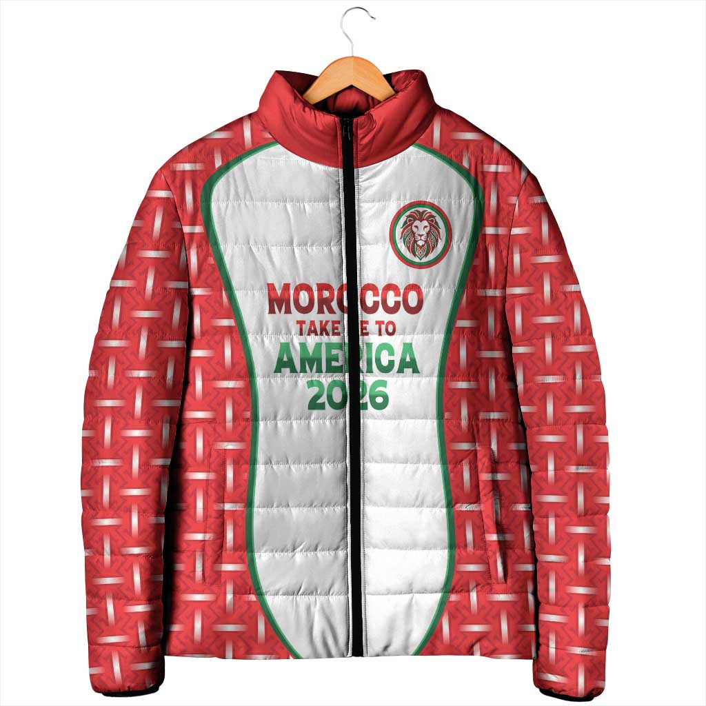 Custom Morocco Football Dream 2026 Padded Jacket Take Me To America