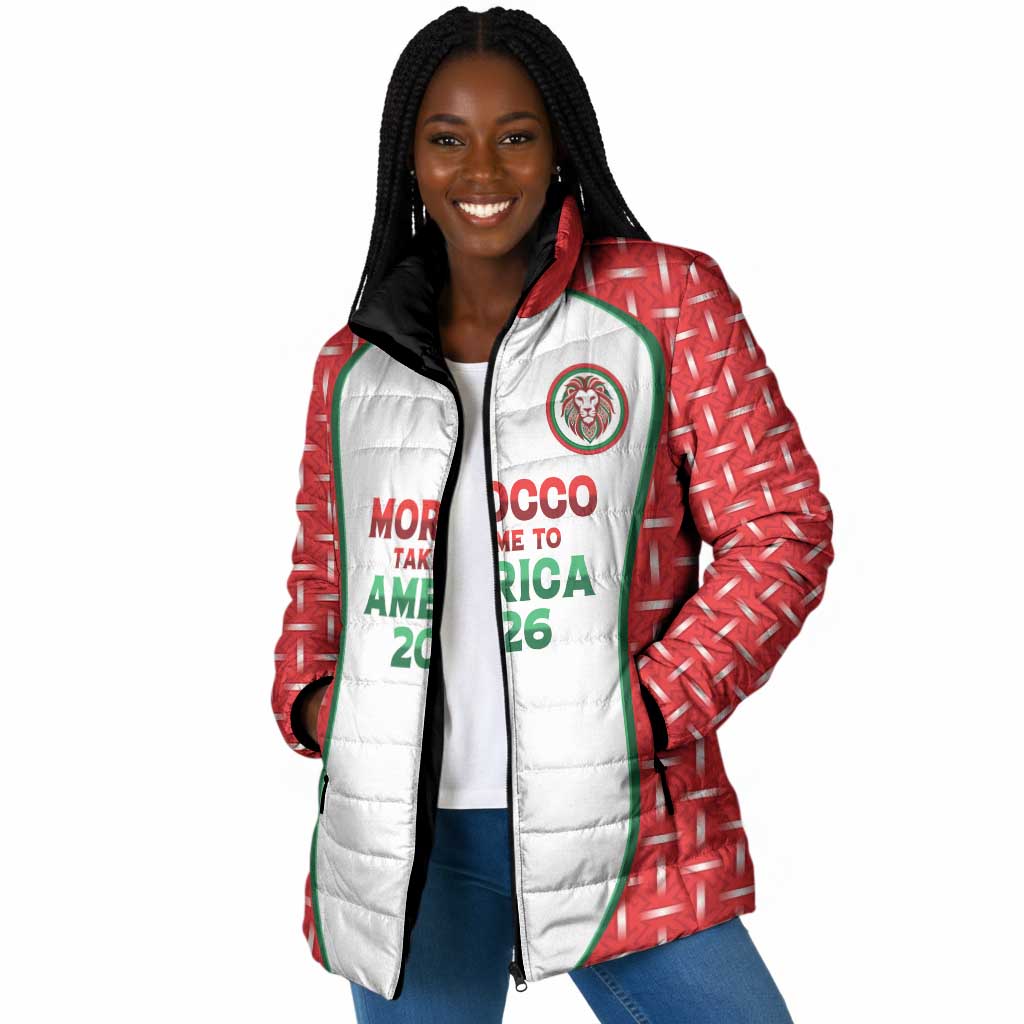Custom Morocco Football Dream 2026 Padded Jacket Take Me To America