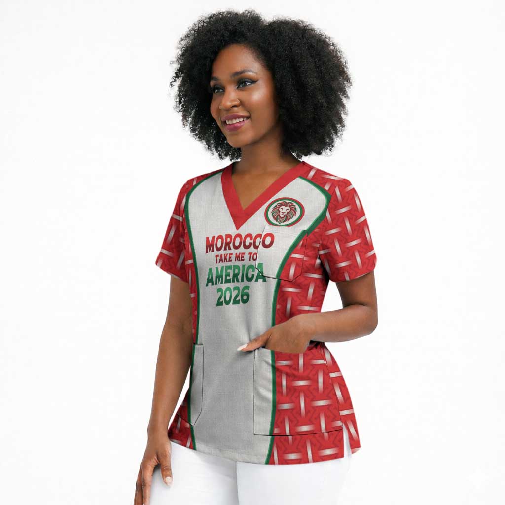 Custom Morocco Football Dream 2026 Scrub Top Take Me To America