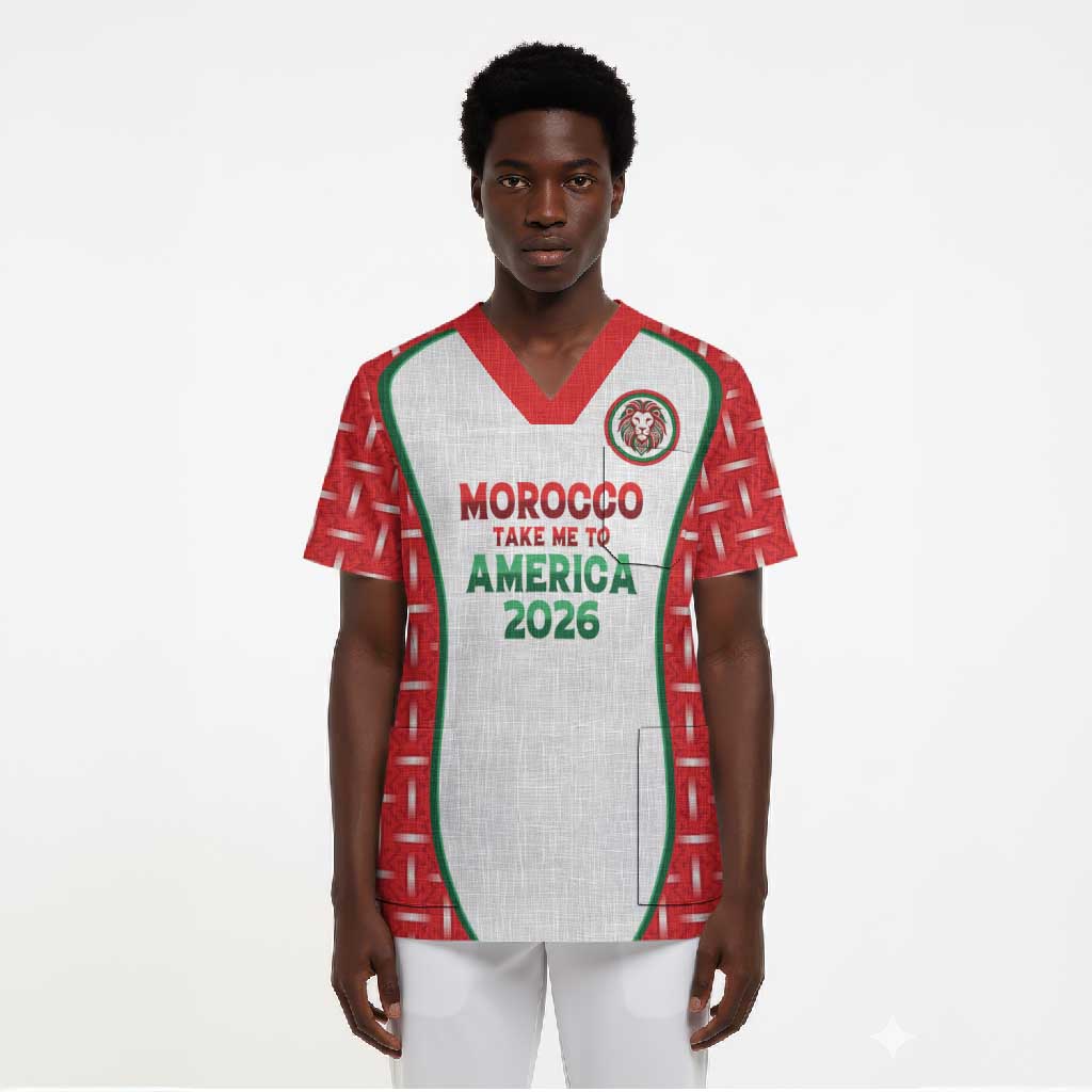 Custom Morocco Football Dream 2026 Scrub Top Take Me To America