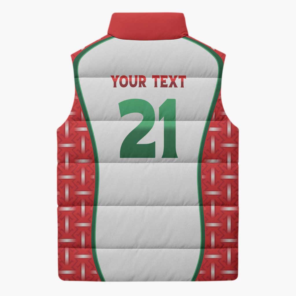 Custom Morocco Football Dream 2026 Sleeveless Puffer Jacket Take Me To America