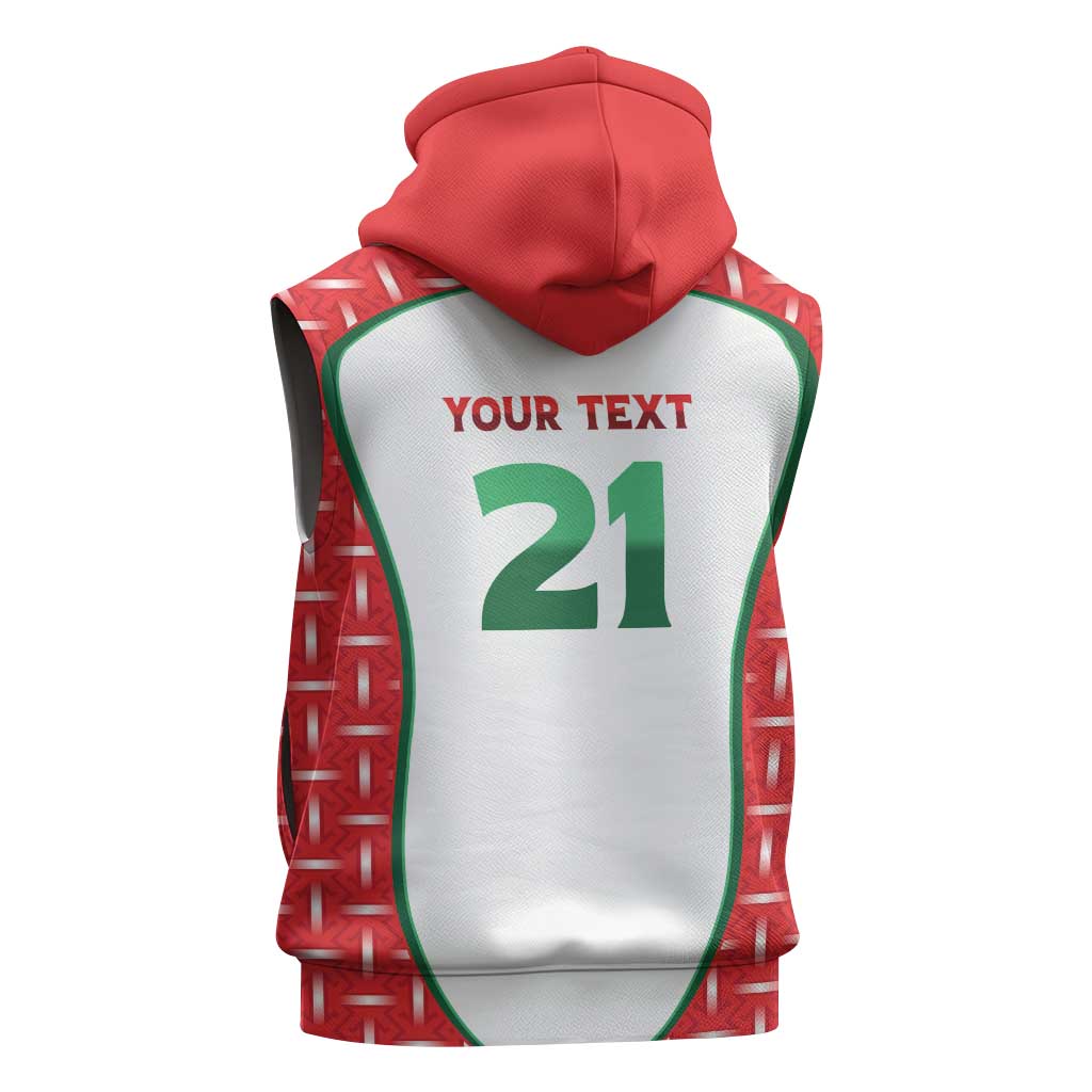 Custom Morocco Football Dream 2026 Sleeveless Zip Hoodie Take Me To America