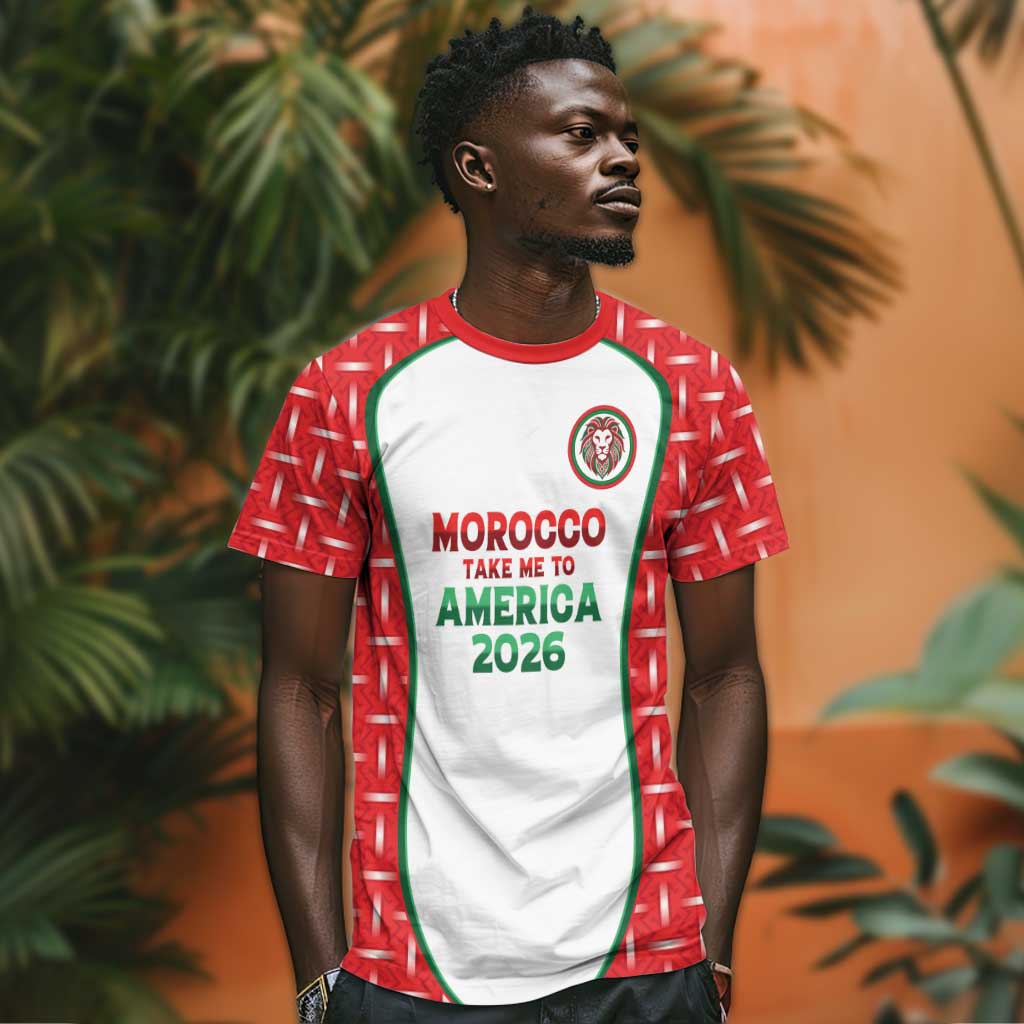 Custom Morocco Football Dream 2026 T shirt Take Me To America