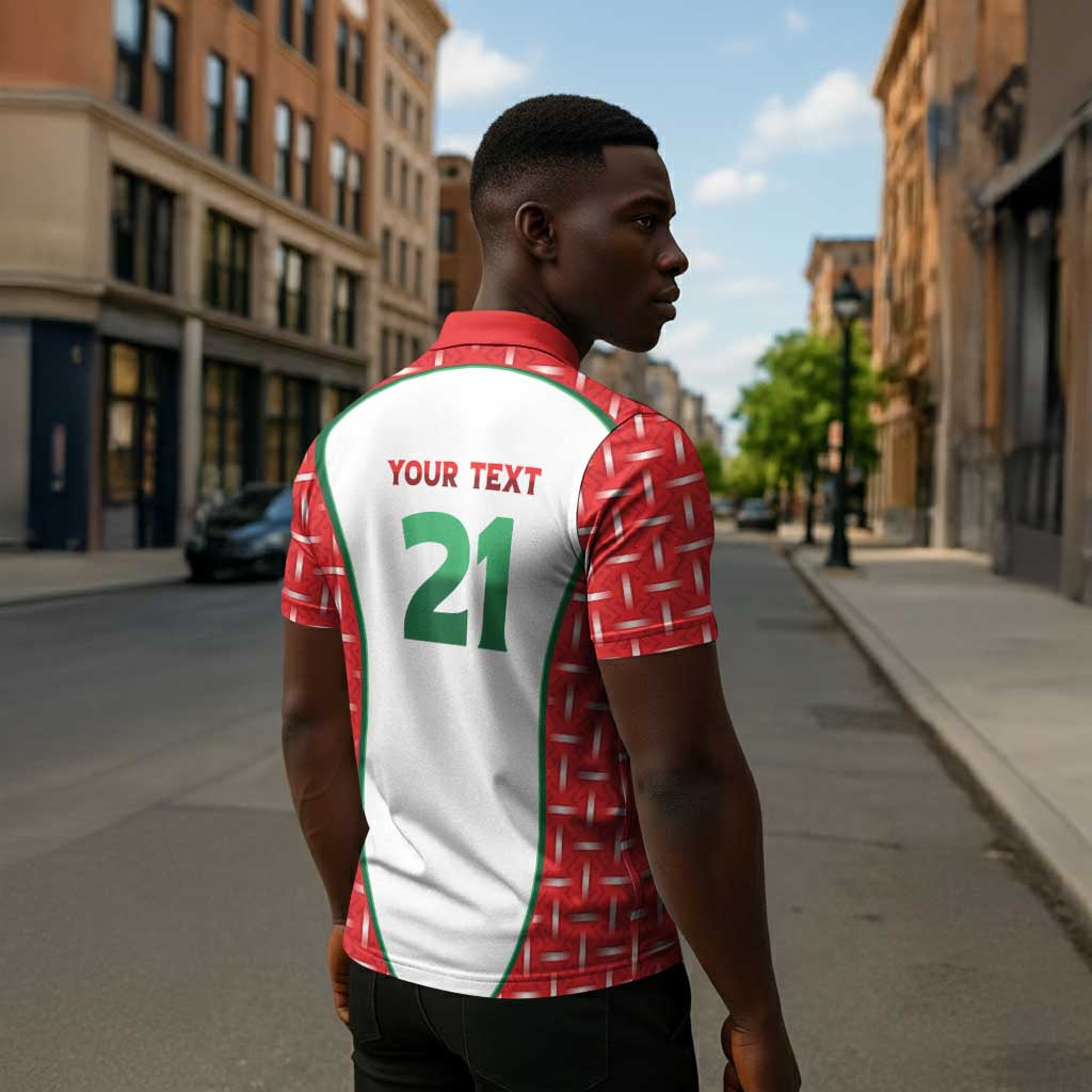 Custom Morocco Football Dream 2026 Zipper Polo Shirt Take Me To America