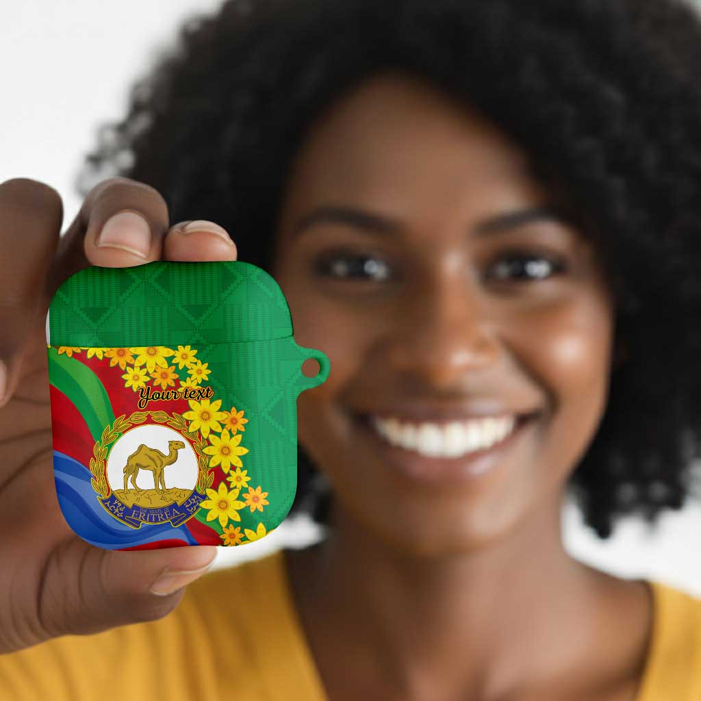 Afro Eritrea New Year Personalized AirPods Case Enkutatash Adey Abeba Flower Art