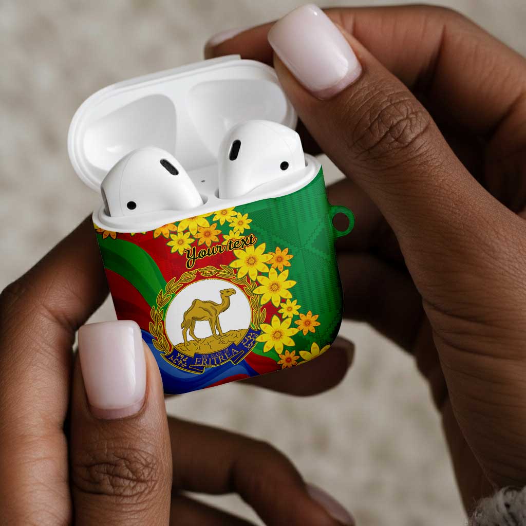 Afro Eritrea New Year Personalized AirPods Case Enkutatash Adey Abeba Flower Art