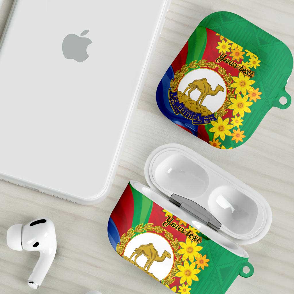 Afro Eritrea New Year Personalized AirPods Case Enkutatash Adey Abeba Flower Art