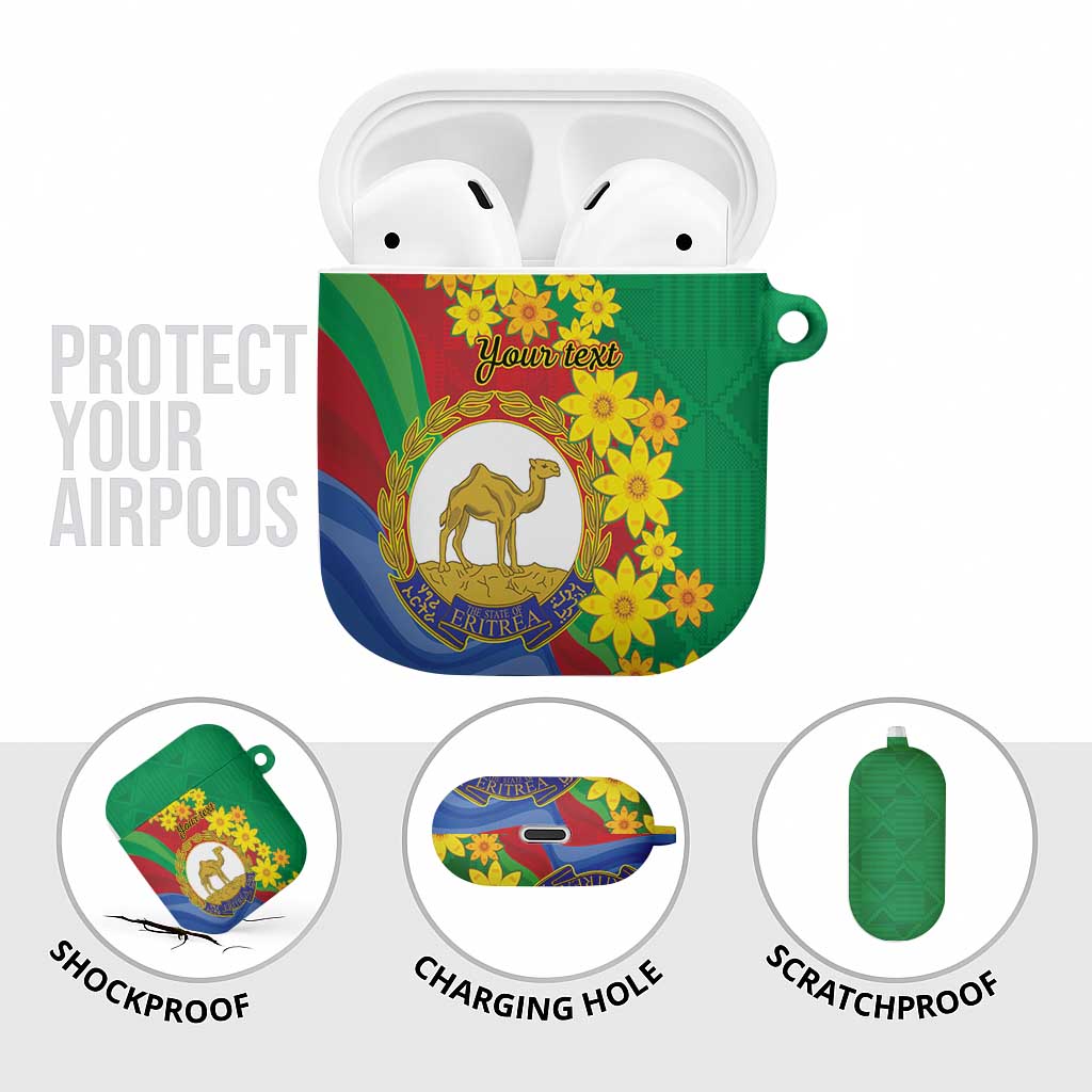 Afro Eritrea New Year Personalized AirPods Case Enkutatash Adey Abeba Flower Art