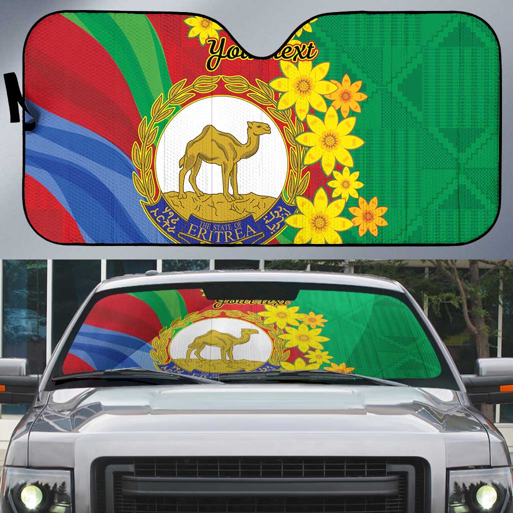 Afro Eritrea New Year Personalized Auto Sun Shade Enkutatash Adey Abeba Flower Art