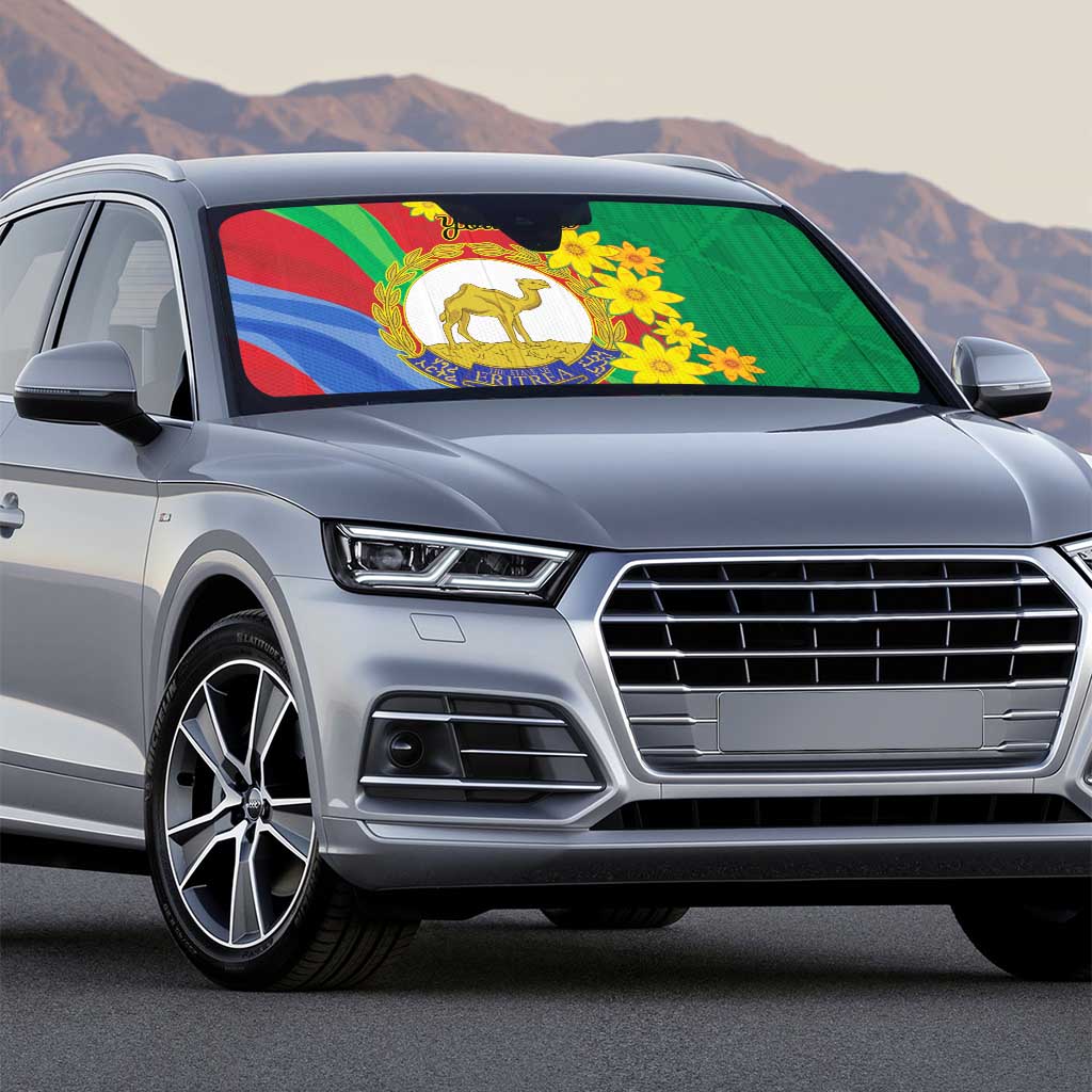 Afro Eritrea New Year Personalized Auto Sun Shade Enkutatash Adey Abeba Flower Art