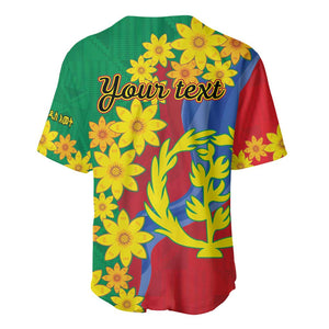 Afro Eritrea New Year Personalized Baseball Jersey Enkutatash Adey Abeba Flower Art