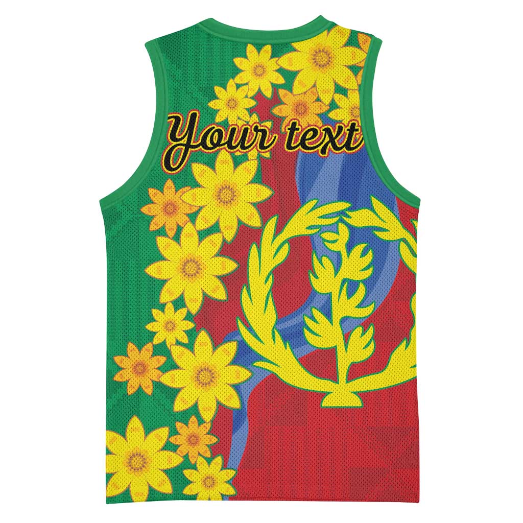 Afro Eritrea New Year Personalized Basketball Jersey Enkutatash Adey Abeba Flower Art LT9