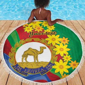 Afro Eritrea New Year Personalized Beach Blanket Enkutatash Adey Abeba Flower Art