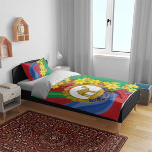 Afro Eritrea New Year Personalized Bedding Set Enkutatash Adey Abeba Flower Art