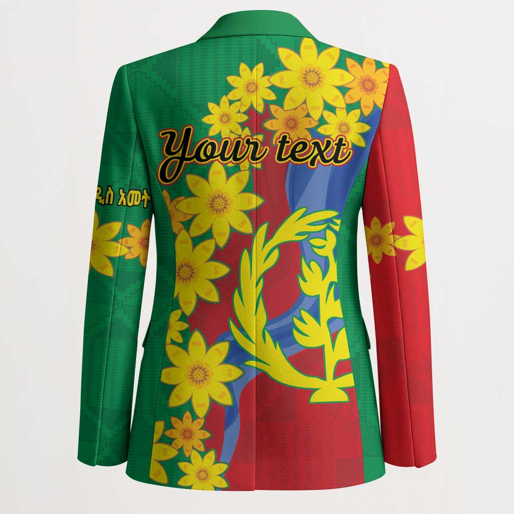 Afro Eritrea New Year Personalized Blazer Enkutatash Adey Abeba Flower Art