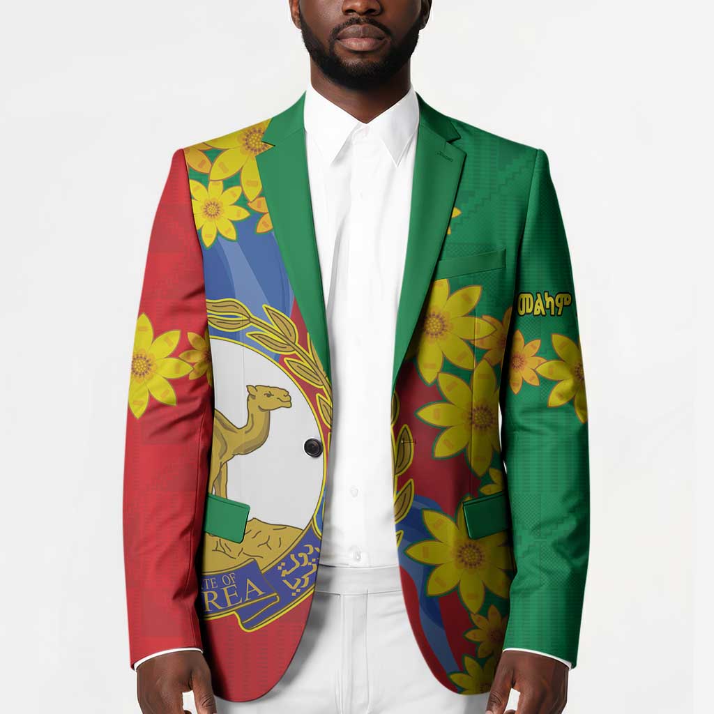 Afro Eritrea New Year Personalized Blazer Enkutatash Adey Abeba Flower Art