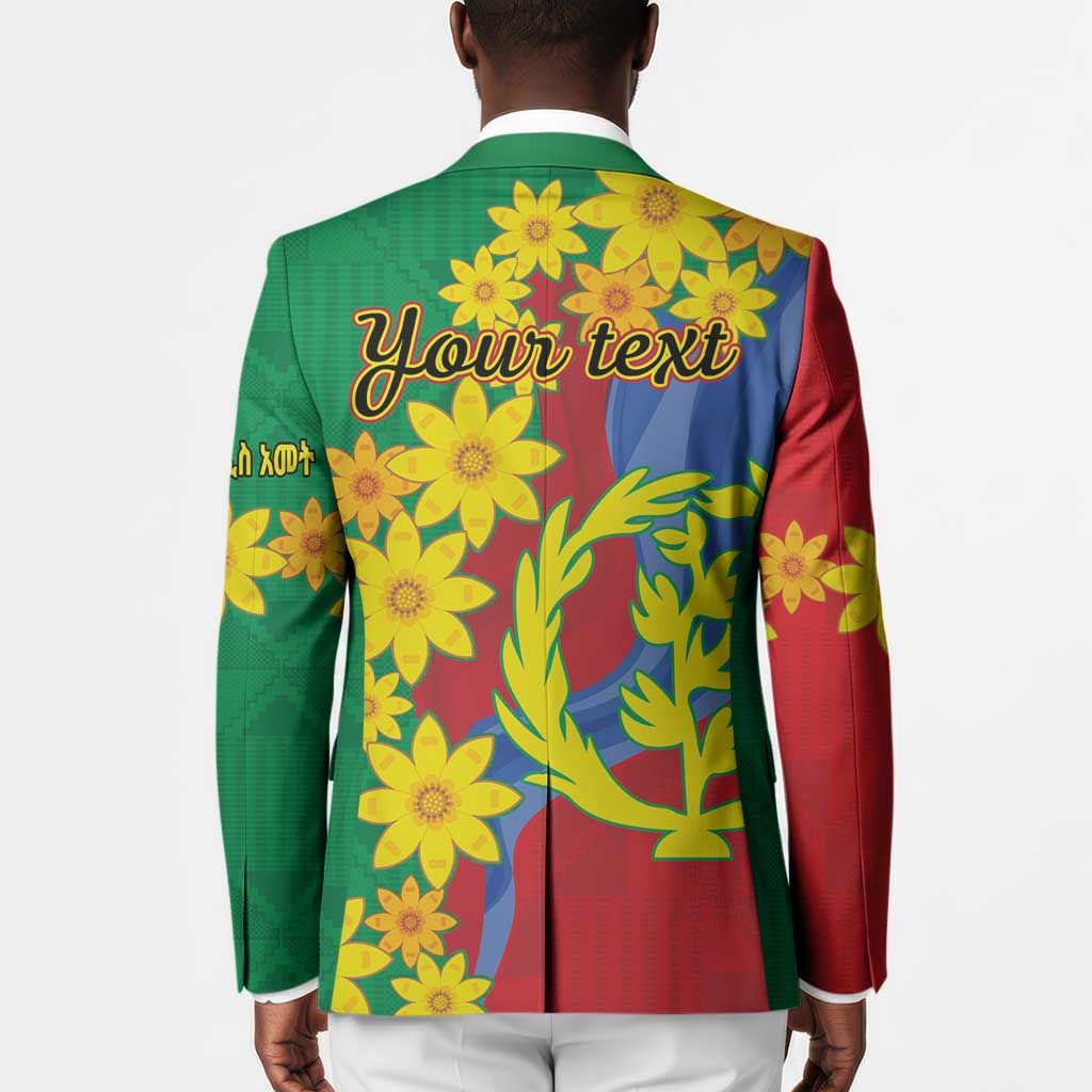 Afro Eritrea New Year Personalized Blazer Enkutatash Adey Abeba Flower Art