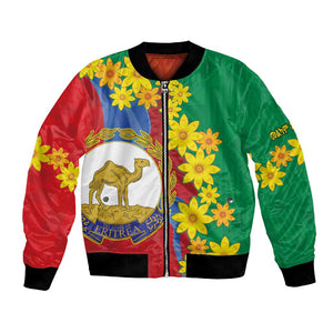 Afro Eritrea New Year Personalized Bomber Jacket Enkutatash Adey Abeba Flower Art