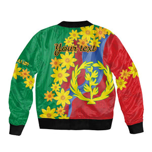 Afro Eritrea New Year Personalized Bomber Jacket Enkutatash Adey Abeba Flower Art